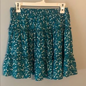 Shein green floral skirt size medium
